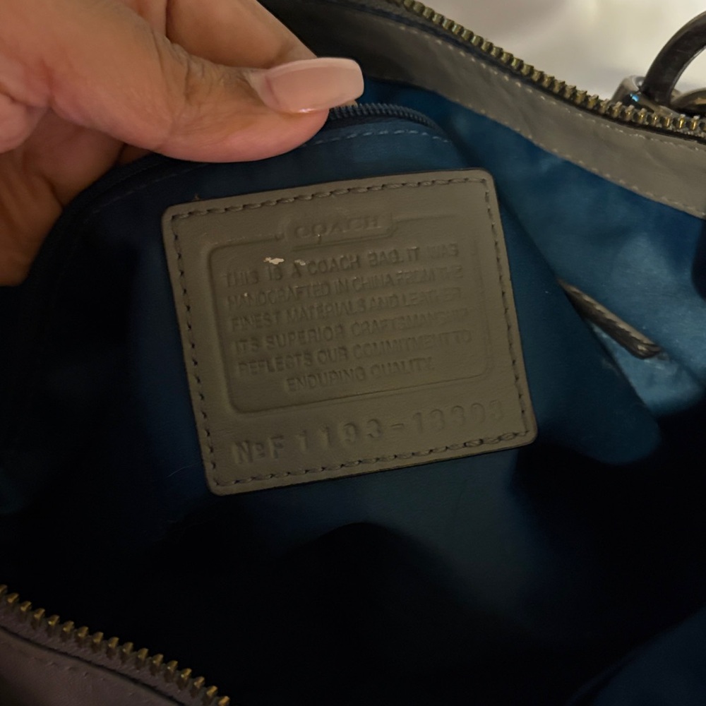 Coach Two-Tone Gray and Olive Shoulder Bag Kristen elevated shoulder - Picture 8 of 8